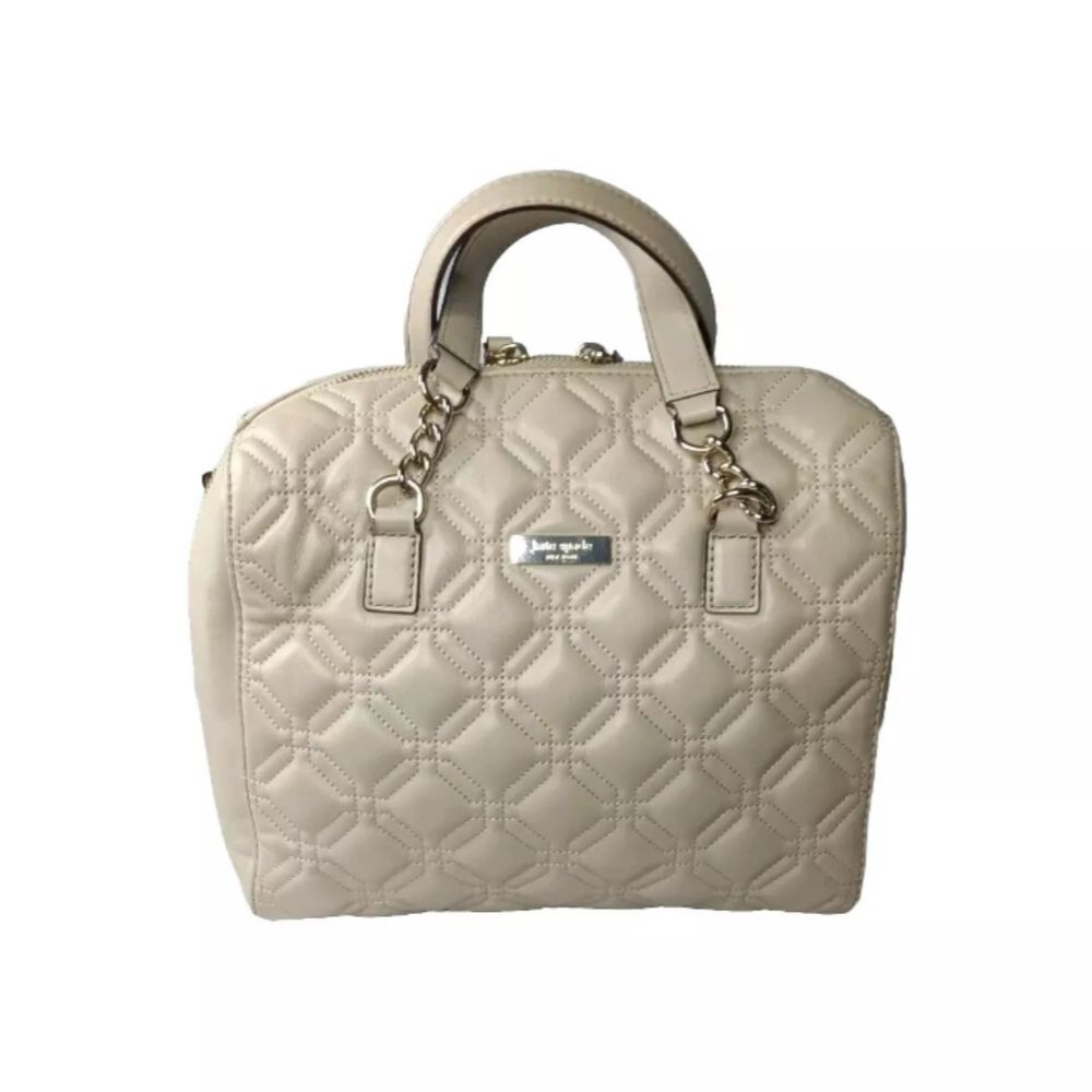 Kate Spade Alessa Astor Court Handbag Taupe Quilted Leather WKRU1865